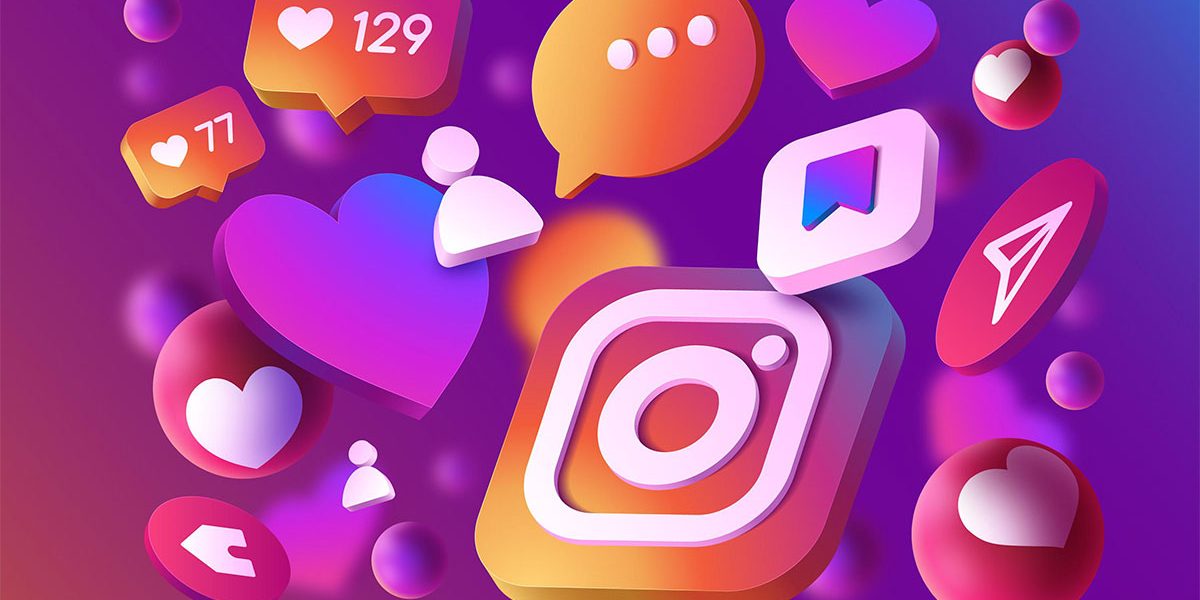 Transformar-seguidores-em-leads ícones do instagram ao redor do logo - Transformar seguidores em leads