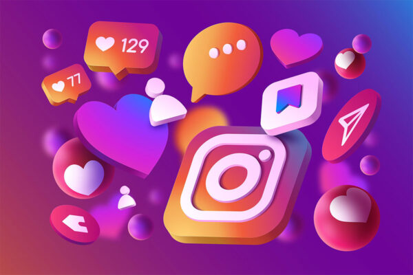 Transformar-seguidores-em-leads ícones do instagram ao redor do logo - Transformar seguidores em leads