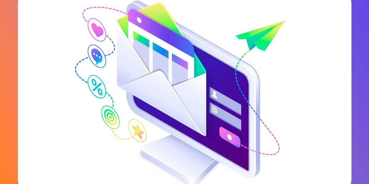 Ferramentas-de-e-mail-marketing-destaque imagem de um monitor com uma ferramenta de e-mail marketing.