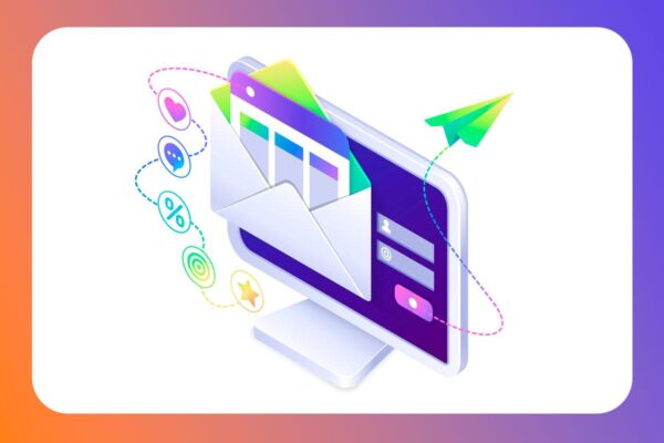 imagem de um monitor com uma ferramenta de e-mail marketing.